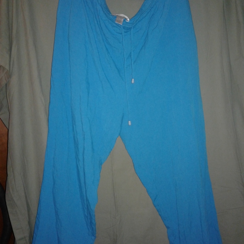 Peackock blue/turquoise gauze pant
